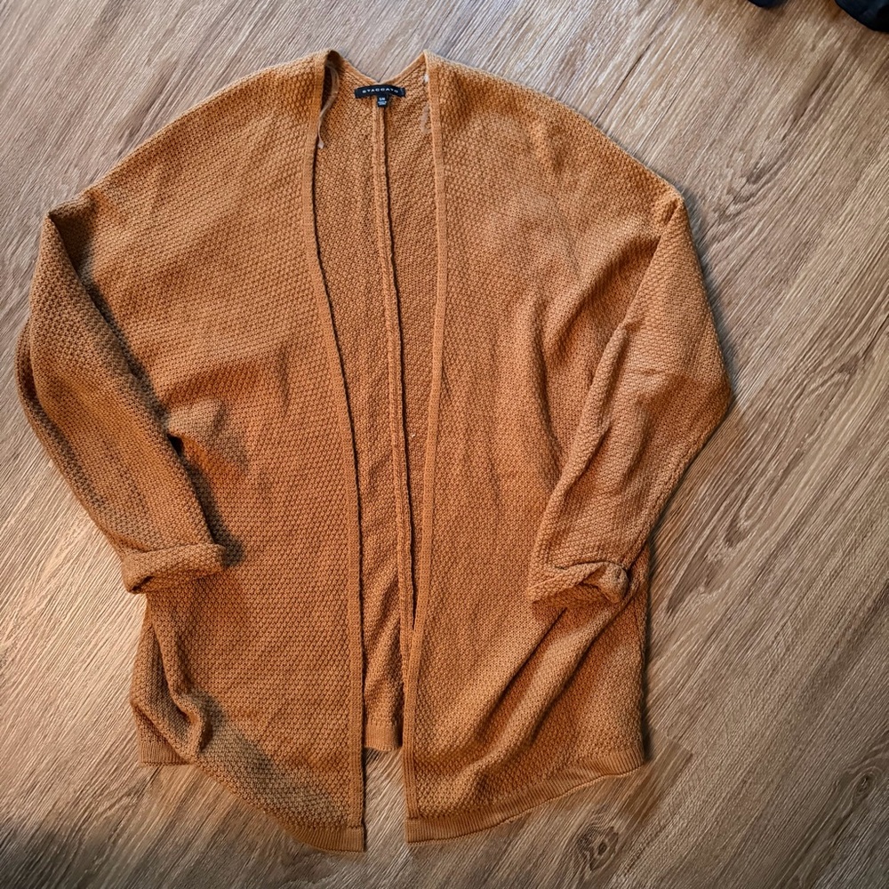 Cozy Open Front Cardigan in Warm Brown